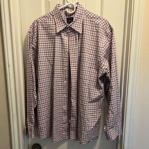Jos. A. Bank Executives Collection Men's Pink and White Plaid Shirt